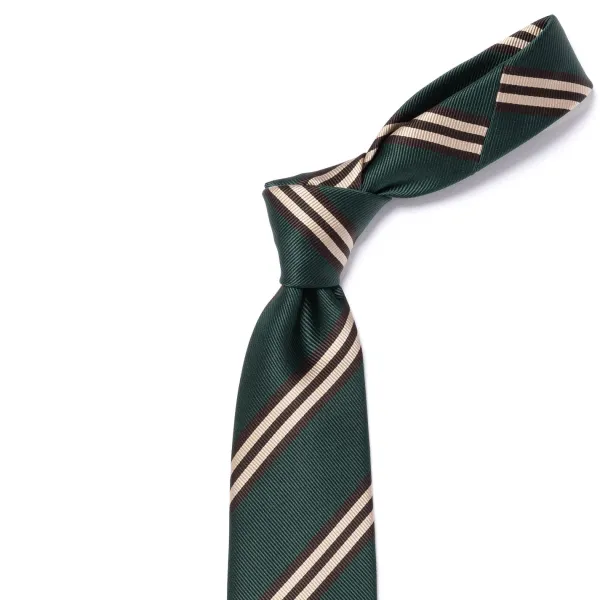 Cesare Attolini Archivio Storico: Tie "Reggimento Verde" Pure Silk - Hand Rolled