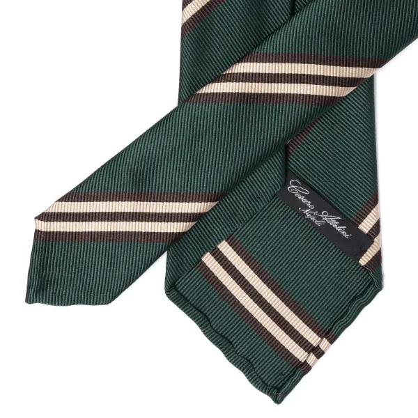 Cesare Attolini Archivio Storico: Tie "Reggimento Verde" Pure Silk - Hand Rolled