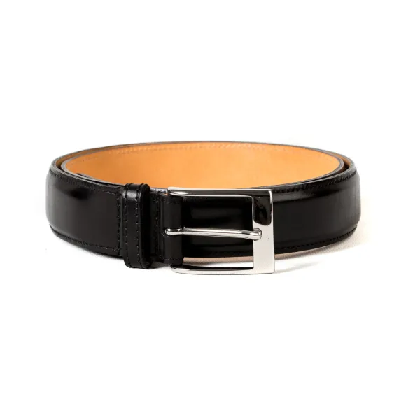 Saint Crispin's Belt Made Of Black Calfskin - Hand-Colored