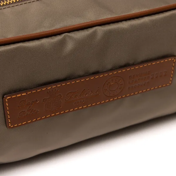Felisi Big Toilet Bag "Luxury Beauty" Made Of -Nylon And Saddle Leather