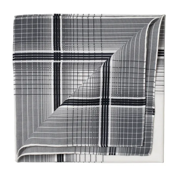 Simonnot-Godard Black And White Patterned Cotton Pocket Square