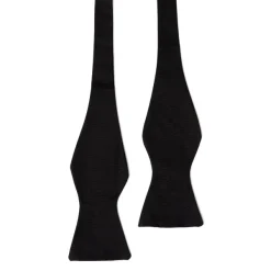Petronius Black Bow Tie "Black Butterfly Bow Tie" Made Of Pure Grosgrain Silk