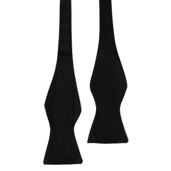 Petronius Black Bow Tie "Black Butterfly Bow Tie" Made Of Pure Grosgrain Silk
