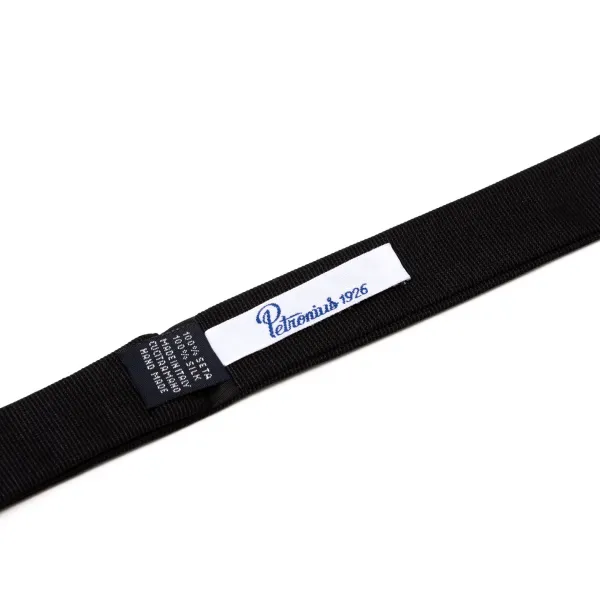Petronius Black Bow Tie "Black Butterfly Bow Tie" Made Of Pure Grosgrain Silk