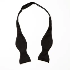 Cesare Attolini Black Bow Tie Made Of Pure Silk