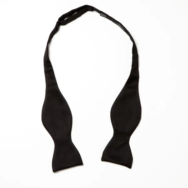 Cesare Attolini Black Bow Tie Made Of Pure Silk