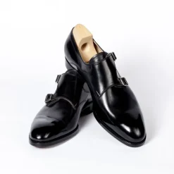Saint Crispin's Black Double Monk Made Of Calfskin