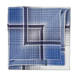 Simonnot-Godard Blue Patterned Cotton Pocket Square