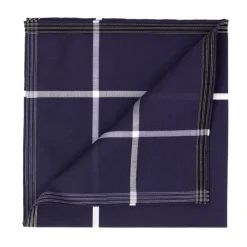 Simonnot-Godard Blue Patterned Handkerchief "Socotra" Made Of Fine Cotton - Hand-Rolle