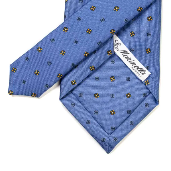 E. Marinella Blue Patterned Silk Tie