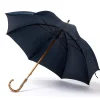 Maglia Blue Umbrella "Traveller" With Handle Made Of Bamboo Wood