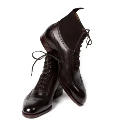 Saint Crispin's Boot "Fullbrogue-Oxford" Made Of Dark Brown Calfskin With Suede Shaft