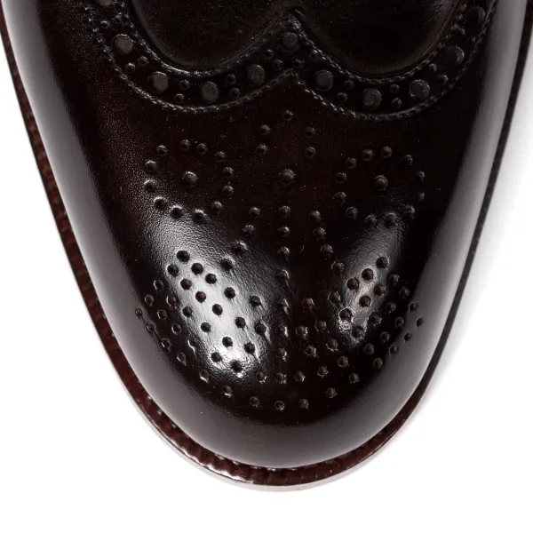 Saint Crispin's Boot "Fullbrogue-Oxford" Made Of Dark Brown Calfskin With Suede Shaft
