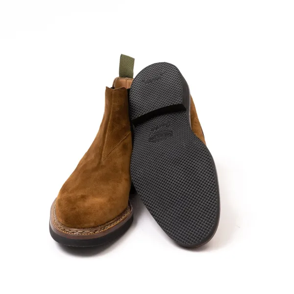 Saint Crispin's Boot "Winter Chelsea" Made Of Dark Brown Suede - Purely Handcrafted