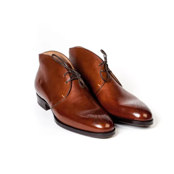 Saint Crispin's Bootee "Chukka" Made Of Brown Calfskin "Russian Calf"