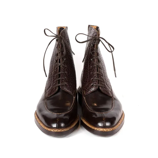 Saint Crispin's Boots "Norvegese Boot" In Dark Brown Calfskin And Water Buffalo - Pure
