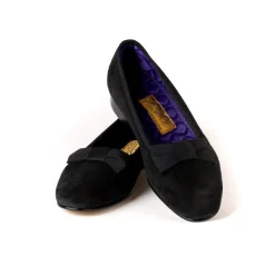 Bowhill u0026 Elliott Bowhill & Elliot X Mj: Black Shoes "Opera Pump" Made Of Suede With Lea
