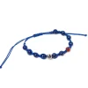 Barbarulo Napoli Bracelet "Blue Love" With Blue Stones And Button In Sterling Silver -