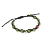 Barbarulo Napoli Bracelet "Green Love" With Green Stones And Button In Sterling Silver
