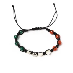 Barbarulo Napoli Bracelet "Italian Love" With Colored Stones And Button In Sterling Sil