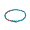 Barbarulo Napoli Bracelet "Turquoise" With Colored Stones And Sterling Silver Button -