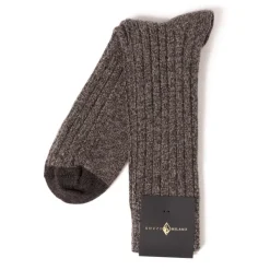 Sozzi Brown Mottled Stocking "Sporting" From A Cashmere Blend