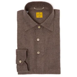G. Inglese Brown Polo Shirt "Mastroianni" Made Of Pure Cotton - Handmad