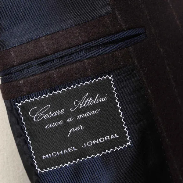 Cesare Attolini Brown Suit "Chalk Stripe" Made Of English Wool - Fox Heritage Flannel