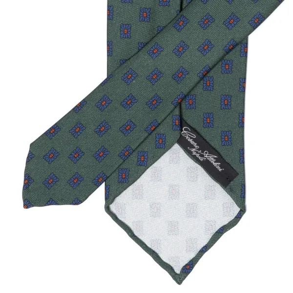 Cesare Attolini Ca Archivio Storico: Tie "Medaglione Quadretto" In Pure Silk - Handrol