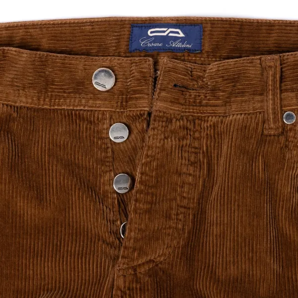 Cesare Attolini Ca Exclusively For Mj: Luxury Jeans "Soft-Cord" Made Of Soft Cotton Mi