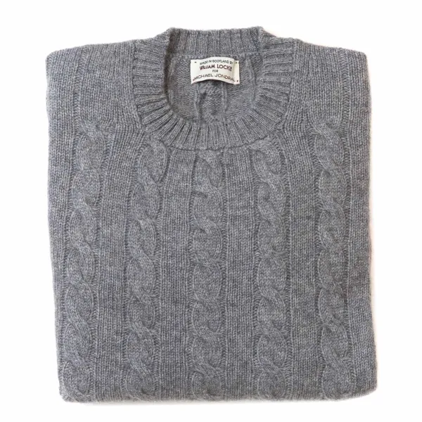 William Lockie Cable Pullover "Chirnside Cable" Made Of Pure 4 Ply Cashmere