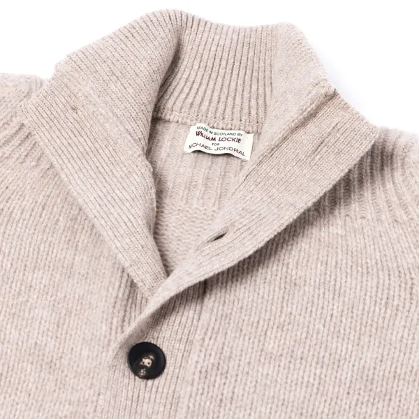William Lockie Cardigan "Lomond Knit-Bomber" In 4 Ply Geelong Lambswool