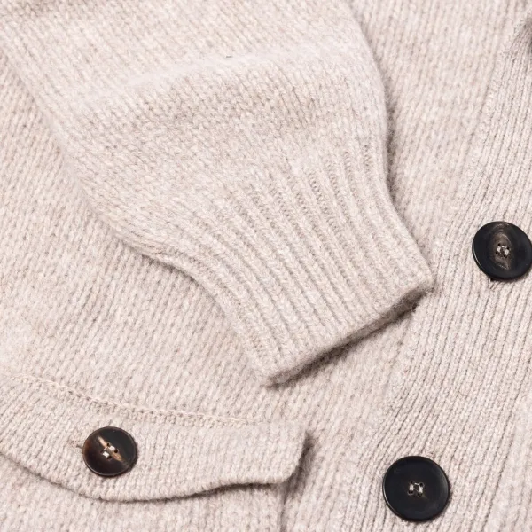 William Lockie Cardigan "Lomond Knit-Bomber" In 4 Ply Geelong Lambswool