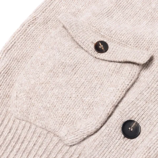William Lockie Cardigan "Lomond Knit-Bomber" In 4 Ply Geelong Lambswool