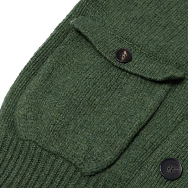William Lockie Cardigan "Lomond Knit-Bomber" In 4 Ply Geelong Lambswool