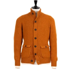 William Lockie Cardigan "Lomond Knit-Bomber" In 4 Ply Geelong Lambswool