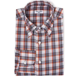 Cesare Attolini Checked Shirt "Lusso Sportivo" In A Cotton Twill From Carlo Riva - Col