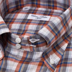 Cesare Attolini Checked Shirt "Lusso Sportivo" In A Cotton Twill From Carlo Riva - Col