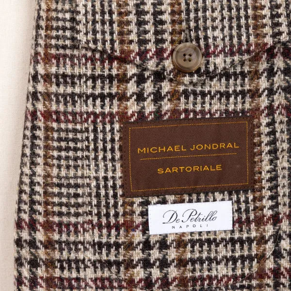 De Petrillo Checked Sports Jacket "Shirt Pocket" Made Of Pure Wool By Fe