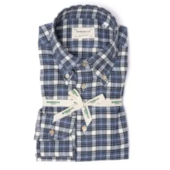 Borriello Checked Spots Shirt "Madras-Check" Made Of Brushed Vintage Cotton Flan