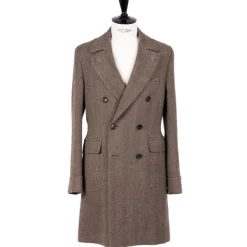De Petrillo Coat "L'Aristocratico" With Herringbone Pattern In Pure Wool - Handmad