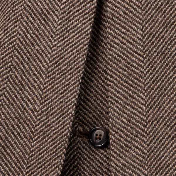 De Petrillo Coat "L'Aristocratico" With Herringbone Pattern In Pure Wool - Handmad