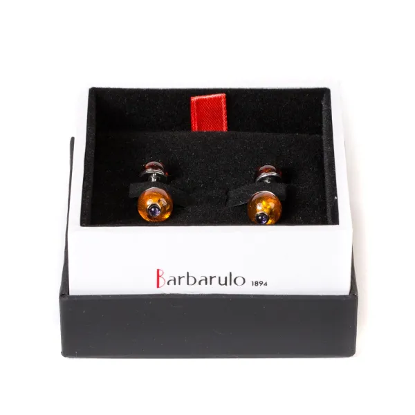 Barbarulo Napoli Cufflinks "Amber" Made Of Sterling Silver - Purely Handcrafted
