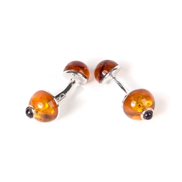 Barbarulo Napoli Cufflinks "Amber" Made Of Sterling Silver - Purely Handcrafted