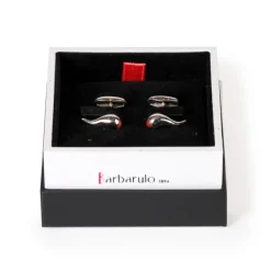 Barbarulo Napoli Cufflinks "Cornetto Napoli" Made Of Sterling Silver - Purely Handcraft