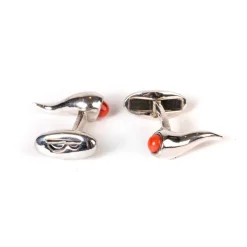 Barbarulo Napoli Cufflinks "Cornetto Napoli" Made Of Sterling Silver - Purely Handcraft