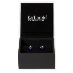 Barbarulo Napoli Cufflinks "Lapislazuli Flower Diamond" Made Of Sterling Silver - Purel