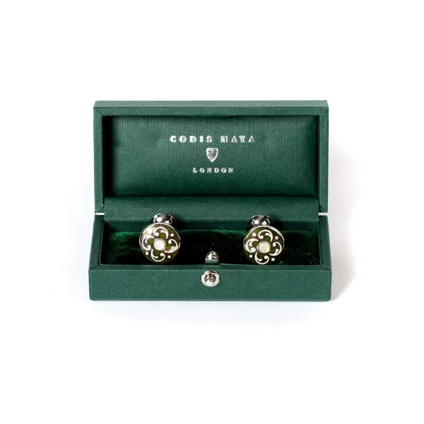 Codis Maya Cufflinks "Olive Persian"