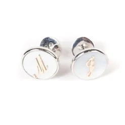 Barbarulo Napoli Cufflinks "Personal Initials" Made Of Sterling Silver - Purely Handcra