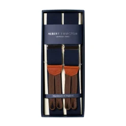 Albert Thurston Dark Blue Elastic Suspenders To Button